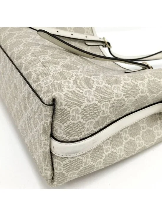 Gucci 2-Way Bag GG Emblem Leather Beige - Picture 5 of 10